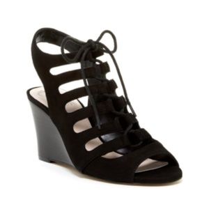 Vince Camuto Women's Suede Lizbeth Black Wedge San